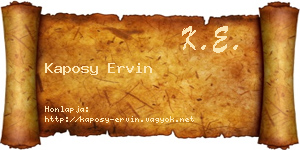 Kaposy Ervin névjegykártya