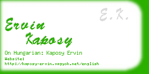 ervin kaposy business card